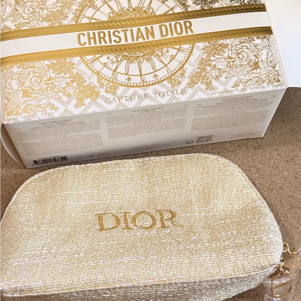 Dior Gold Cosmetic Bag